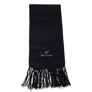 ALPACA CAMARGO alpaca wool fringed scarf in black made in Peru